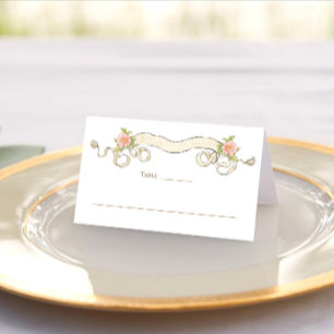 Victorian Ornate Grace Floral Frame Wedding Place Card