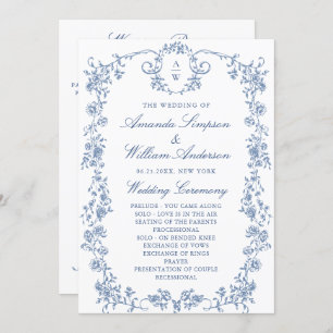 Victorian Ornate Grace Floral Wedding Ceremony Program
