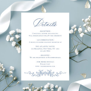 Victorian Ornate Grace Floral Wedding Details Enclosure Card