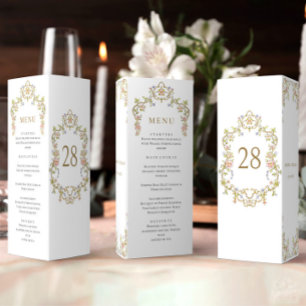 Victorian Ornate Grace Floral Wedding Menu