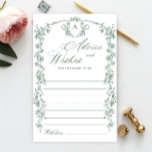 Victorian Ornate Grace Floral Wishes & Advice Card<br><div class="desc">Personalise with the bride to be's name and date of shower. 
For further customisation,  please click the "customise further" link. If you need help,  contact me please.</div>