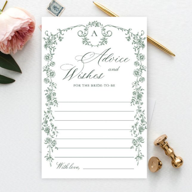 Victorian Ornate Grace Floral Wishes & Advice Card (Creator Uploaded)