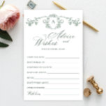 Victorian Ornate Grace Floral Wishes & Advice Card<br><div class="desc">Personalise with the bride to be's name and date of shower. 
For further customisation,  please click the "customise further" link. If you need help,  contact me please.</div>