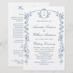 Victorian Ornate Grace Wedding Ceremony Program