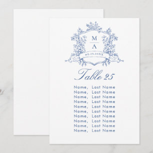 Victorian Ornate Grace Wedding Seating Chart Card