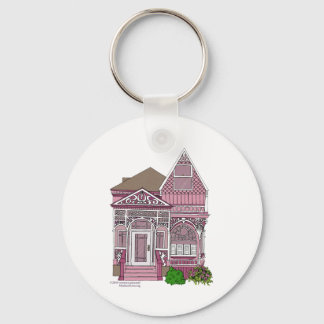 Victorian "Painted Lady" - pink Key Ring