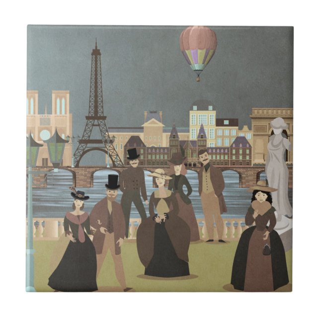 Victorian Paris Ceramic Tile (Front)