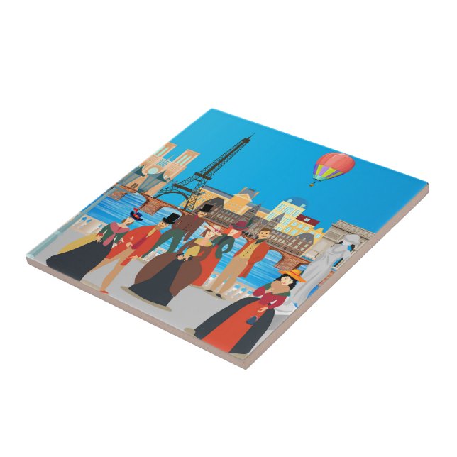Victorian Paris Ceramic Tile (Side)