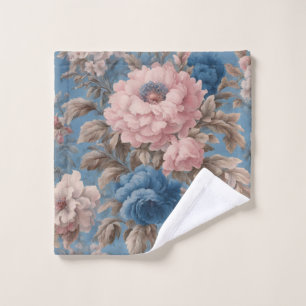 Victorian Pastel Blue And Pink Blossoms Towel