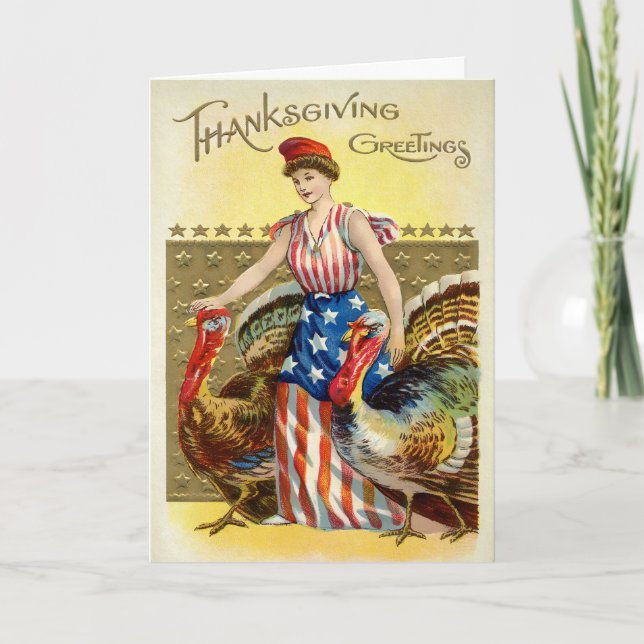 Victorian Patriotic Thanksgiving Card (Front)