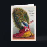 Victorian Peacock Christmas Card<br><div class="desc">Vintage Victorian peacock Christmas card. High quality,  restored vintage image.</div>