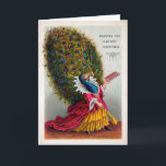 Victorian Peacock Christmas Card<br><div class="desc">Vintage Victorian peacock Christmas card. High quality,  restored vintage image.</div>