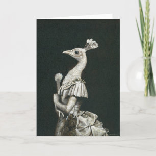 Victorian Peacock Lady Greetings Card