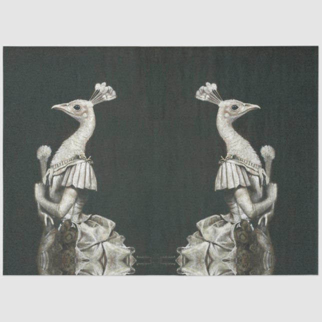 Victorian Peacock Lady Tissue Paper (Front)