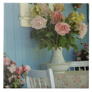 Victorian Peonies - Martha's Vineyard Ceramic Tile