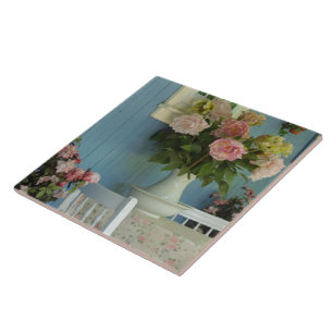 Victorian Peonies - Martha's Vineyard Ceramic Tile