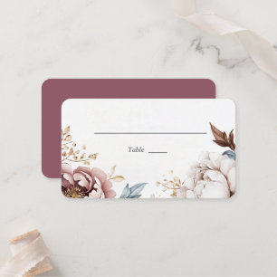 Victorian Peony Luxe Flat Wedding Place Card