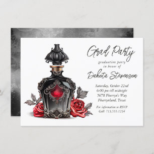Victorian Perfume Bottle and Roses   Graduation Invitation