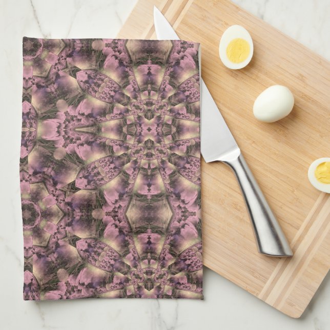 Victorian Pink Antique Tea Towel (Quarter Fold)