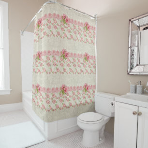 Victorian pink floral showercurtain shower curtain