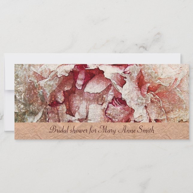Victorian Pink peony Bridal Shower invitation (Front)