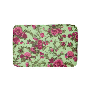 Victorian Pink Roses Bath Mat