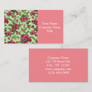 Victorian Pink Roses Business Card