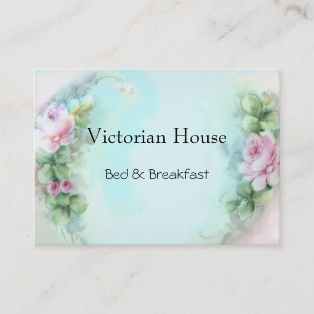 Victorian Pink Roses Business Cards (Front)
