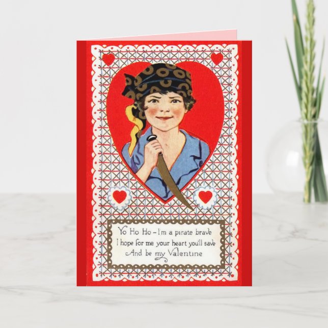 Victorian Pirate Valentine Card (Front)