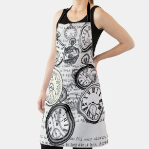 Victorian Pocket Watch Alice in Wonderland Apron