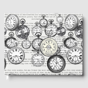 Victorian Pocket Watch Alice in Wonderland Guest Book
