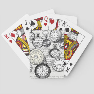 Victorian Pocket Watch Alice in Wonderland Playing Cards