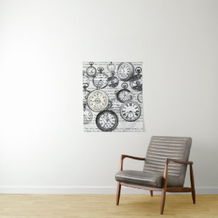 Victorian Pocket Watch Alice in Wonderland Tapestry