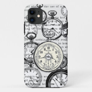 Victorian Pocket Watch Collage Alice Wonderland iPhone 11 Case