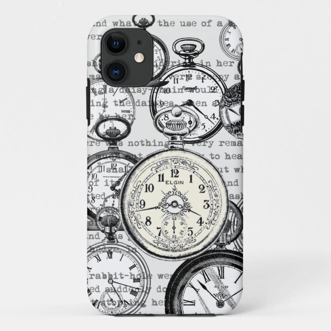 Victorian Pocket Watch Collage Alice Wonderland Case-Mate iPhone Case (Back)
