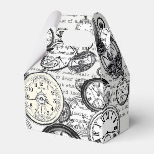 Victorian Pocket Watch Collage Alice Wonderland Favour Box