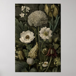 Victorian Poisonous Plants Garden Print, Sage Poster