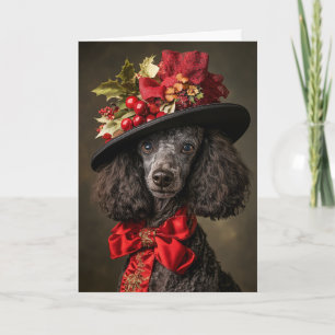 Victorian Poodle Christmas Holiday Card