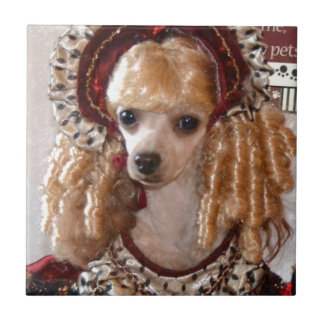 Victorian Poodle Love Dog Pose Tile
