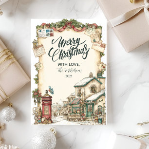 Victorian Postbox Christmas Holiday Card