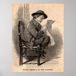 Victorian print Young America in the Country