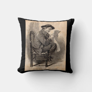 Victorian print Young America in the Country Cushion