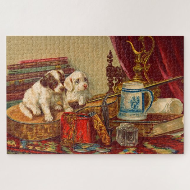 Victorian puppy dogs print jigsaw puzzle (Horizontal)
