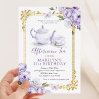 Victorian Purple Floral Birthday Tea Party