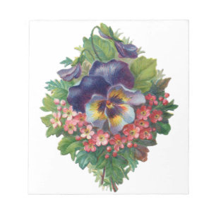 Victorian Purple Pansy Bouquet for Mother's Day Notepad