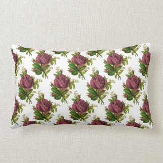 Victorian Purple Roses Print MoJo Throw Pillow