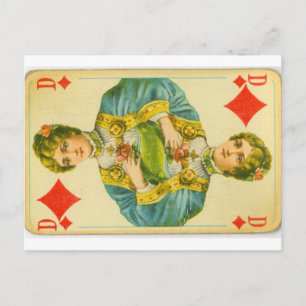 Victorian queen of diamonds postcard