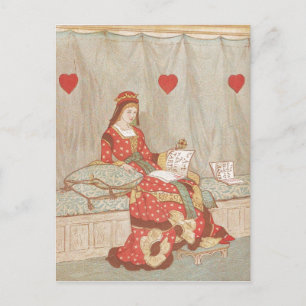 Victorian Queen of Hearts 1900's Valentine Holiday Postcard