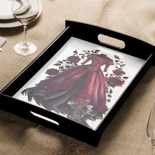 Victorian Red Dress and Heels   Antique Roses Gown Tissue Paper