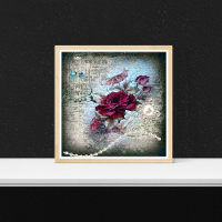 Victorian Red Rose Ephemeral Grunge
